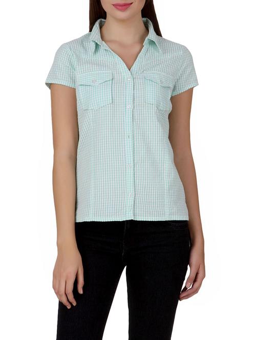 green cotton regular shirt - 12817375 - Very Small Image - 1
