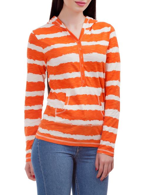 orange cotton hooded top - 12817909 - Very Small Image - 1