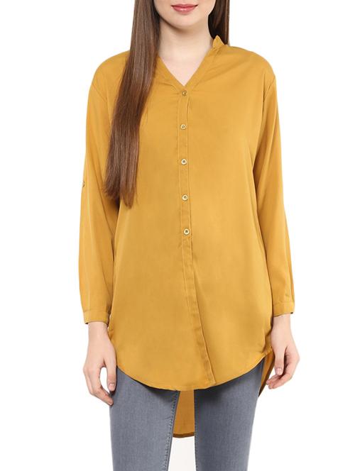 yellow crepe regular shirt - 12818160 - Very Small Image - 1