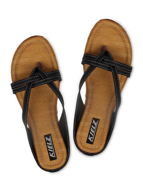 black leatherette low sandals - 1281818 - Very Small Image - 1