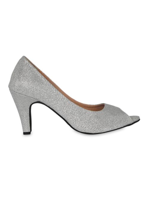 silver leatherette medium heel sandals - 1281839 - Very Small Image - 1
