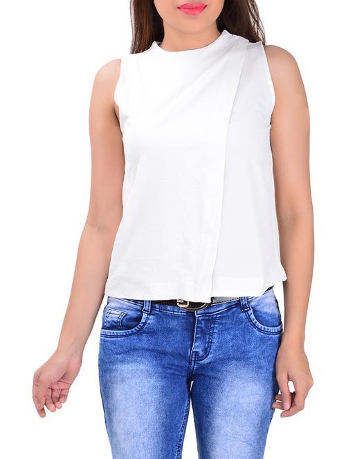 white crepe top - 12819195 - Very Small Image - 1