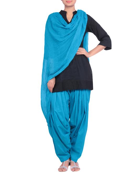 blue cotton salwar with dupatta - 12819283 - Very Small Image - 1