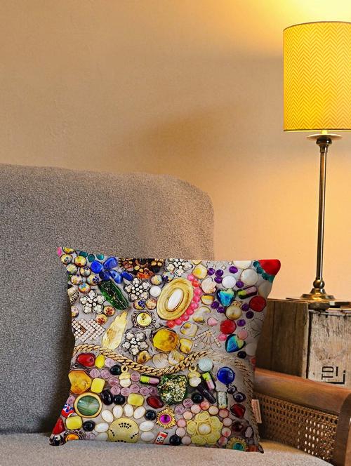 la verve digital printed canvas cushion cover - 12820228 - Very Small Image - 1