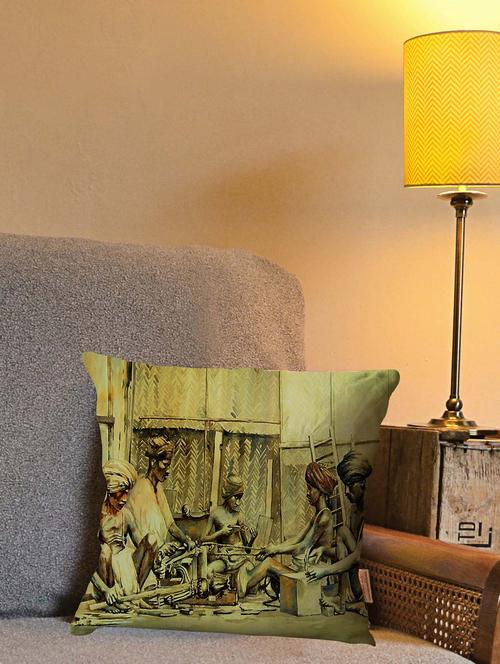 la verve digital printed canvas cushion cover - 12820237 - Very Small Image - 1