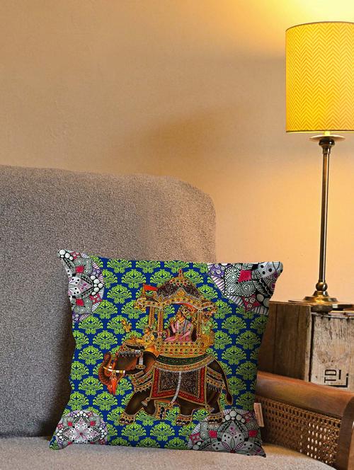 la verve digital printed canvas cushion cover - 12820302 - Very Small Image - 1