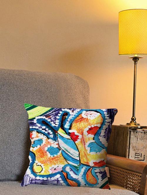 la verve digital printed canvas cushion cover - 12820350 - Very Small Image - 1