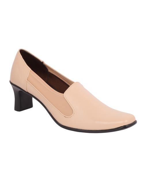 beige leather slip on formal shoes - 12820445 - Very Small Image - 1
