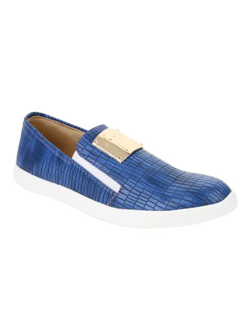 blue leather casual shoes - 12821552 - Very Small Image - 1