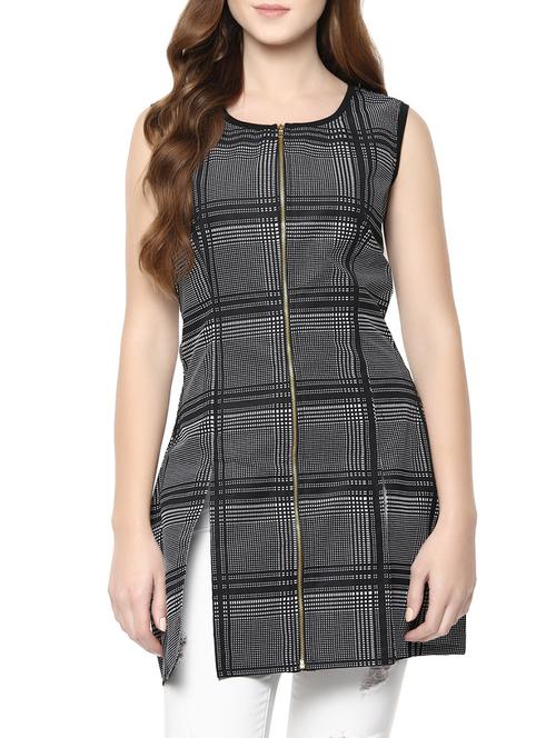 sleeveless checkered tunic - 12821609 - Very Small Image - 1