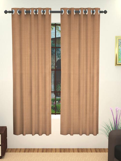 lushomes beige art silk window curtain with polyester lining - 12821861 - Very Small Image - 1