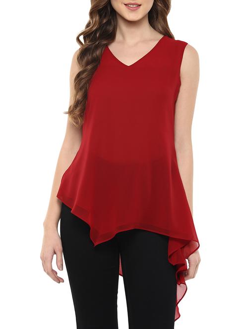 v-neck asymmetric top - 12822837 - Very Small Image - 1