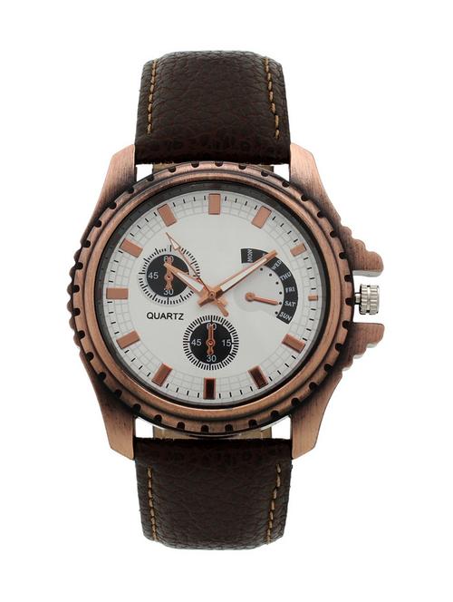 kacey white & brown leather analog watch for men (kis_171) - 12822958 - Very Small Image - 1