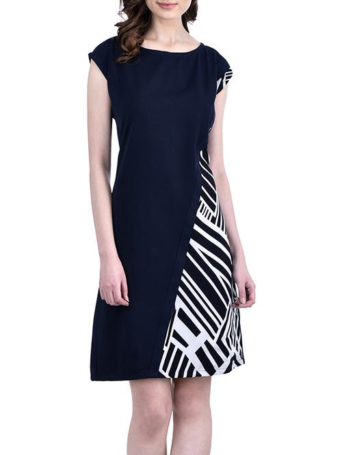 cap sleeved abstract a-line dress - 12823372 - Very Small Image - 1