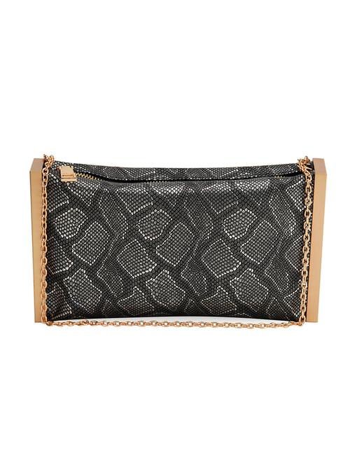 grey leatherette clutch - 12823904 - Very Small Image - 1