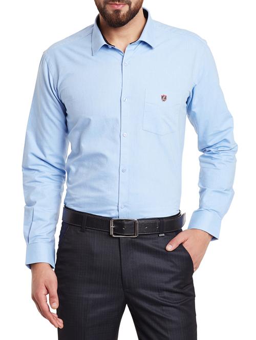 light blue cotton formal shirt - 12824097 - Very Small Image - 1