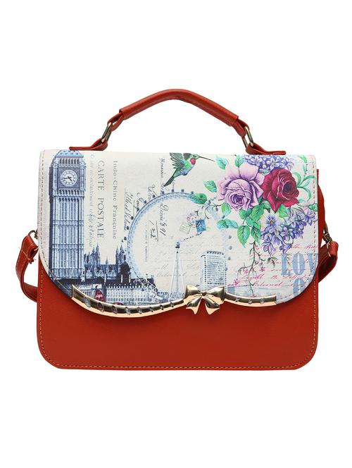 orange leatherette sling bag - 12828282 - Very Small Image - 1