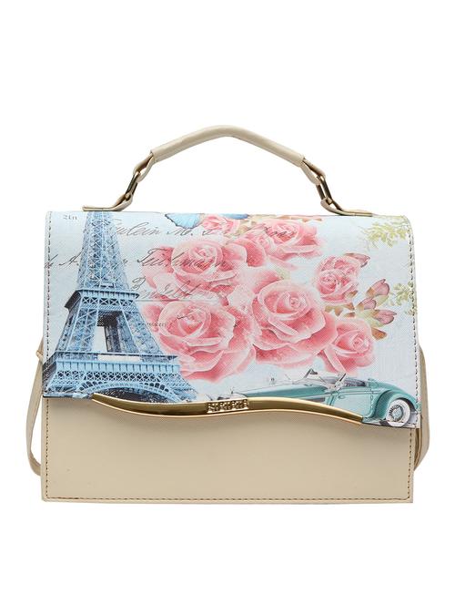 beige leatherette sling bag - 12828285 - Very Small Image - 1
