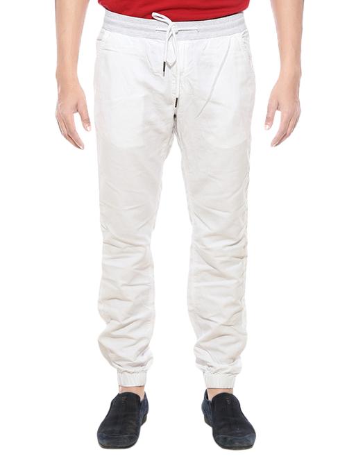 white cotton joggers - 12832416 - Very Small Image - 1