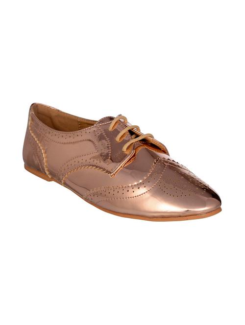 copper faux leather laceup casual shoes - 12832643 - Very Small Image - 1