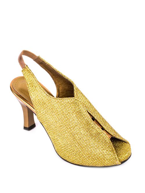 gold leatherette back strap sandals - 12834531 - Very Small Image - 1