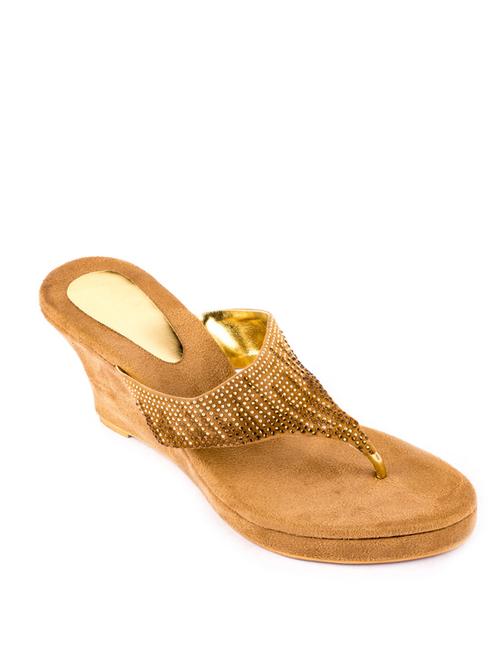 hamlyn grande beige coloured syntheticmade wedge sandal for women's - 12834538 - Very Small Image - 1