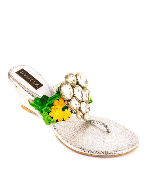 hamlyn grande silver coloured syntheticmade wedge sandal for women's - 12834552 - Very Small Image - 1