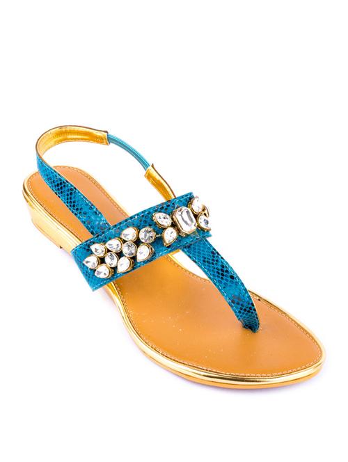 blue leatherette back strap sandals - 12834575 - Very Small Image - 1