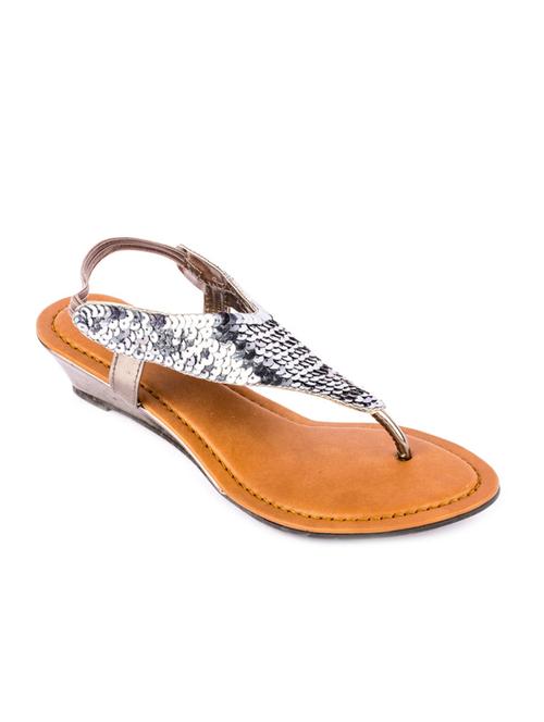 hamlyn grande gun metal coloured syntheticmade flat sandal for women's - 12834585 - Very Small Image - 1