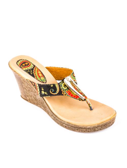 hamlyn grande black coloured syntheticmade wedge sandal for women's - 12834604 - Very Small Image - 1