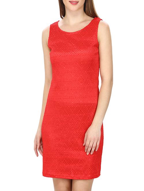 red silk blend sheath dress - 12834723 - Very Small Image - 1