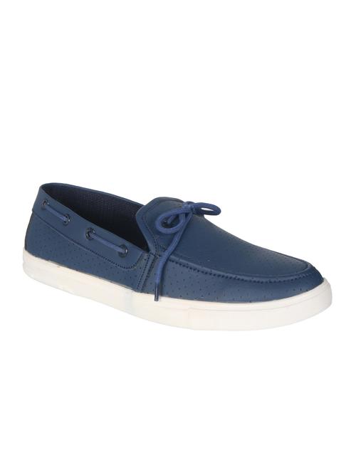 blue leatherette slip on moccasin - 12835219 - Very Small Image - 1