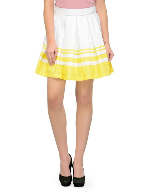 white striped cotton pleated skirt - 12835555 - Very Small Image - 1