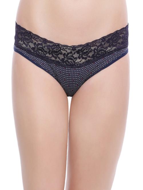 navy blue cotton bikini panty - 12836800 - Very Small Image - 1