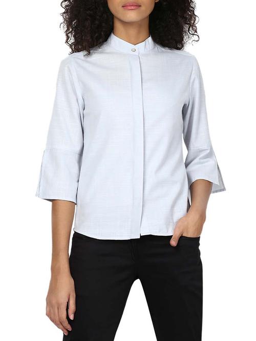 grey cotton regular shirt - 12837591 - Very Small Image - 1