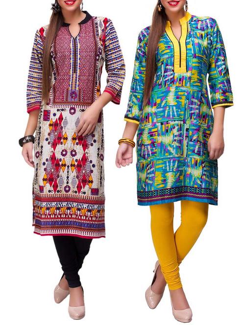 multi colored cotton kurta - 12838860 - Very Small Image - 1