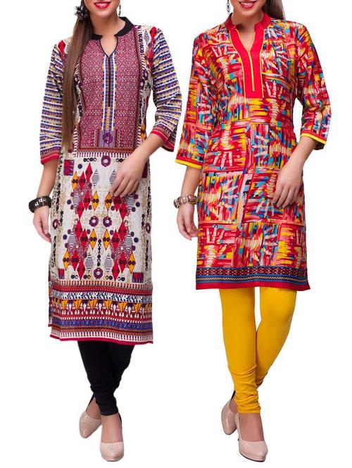 multi colored cotton kurta - 12838862 - Very Small Image - 1