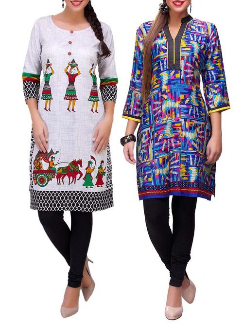 multi colored cotton kurta - 12838864 - Very Small Image - 1