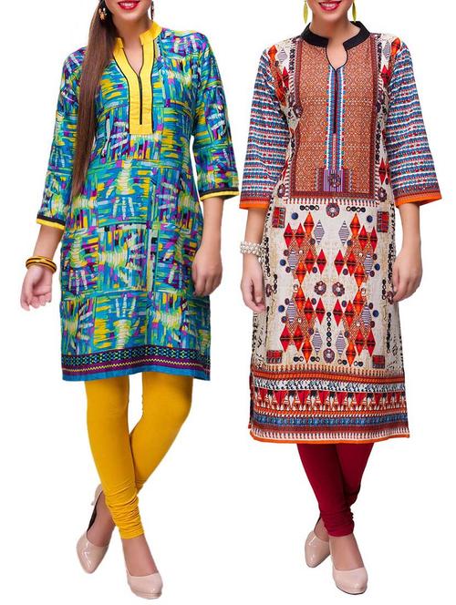 multi colored cotton kurta - 12838872 - Very Small Image - 1