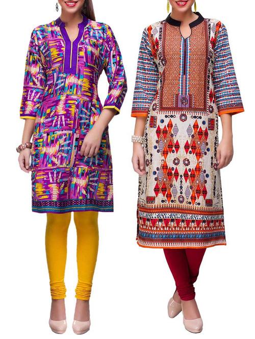 multi colored cotton kurta - 12838873 - Very Small Image - 1