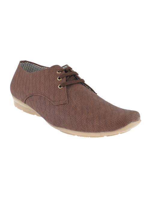 brown leatherette lace up shoe - 12840133 - Very Small Image - 1
