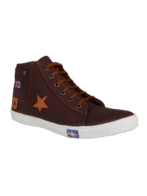 brown canvas lace up sneaker - 12840152 - Very Small Image - 1