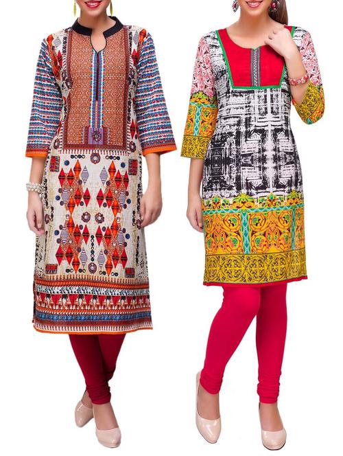 multi colored cotton kurta - 12840187 - Very Small Image - 1