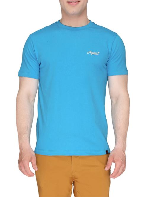 solid blue cotton t-shirt - 12840304 - Very Small Image - 1