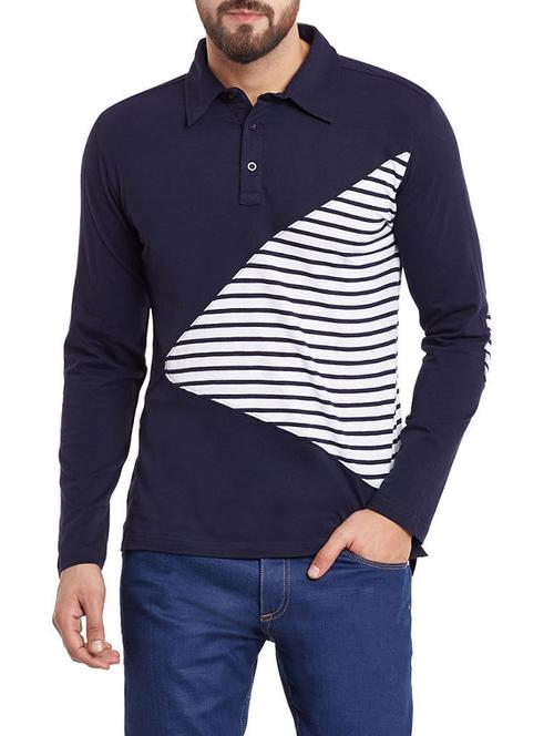 dark blue cotton tshirt - 12840437 - Very Small Image - 1