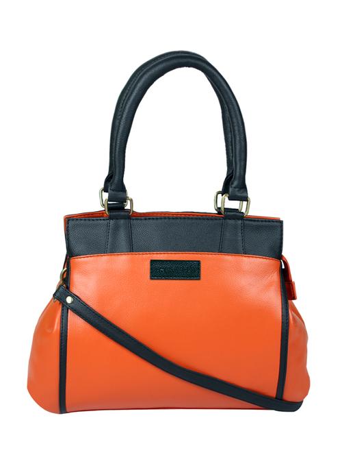 orange leatherette handbag - 12840708 - Very Small Image - 1