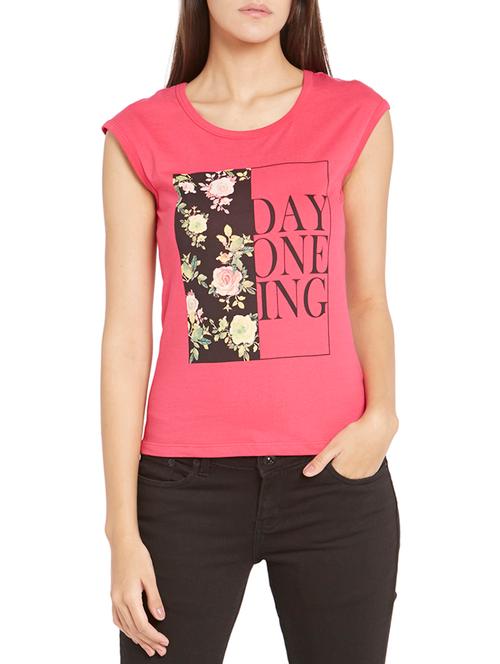 pink polyester tee - 12841295 - Very Small Image - 1