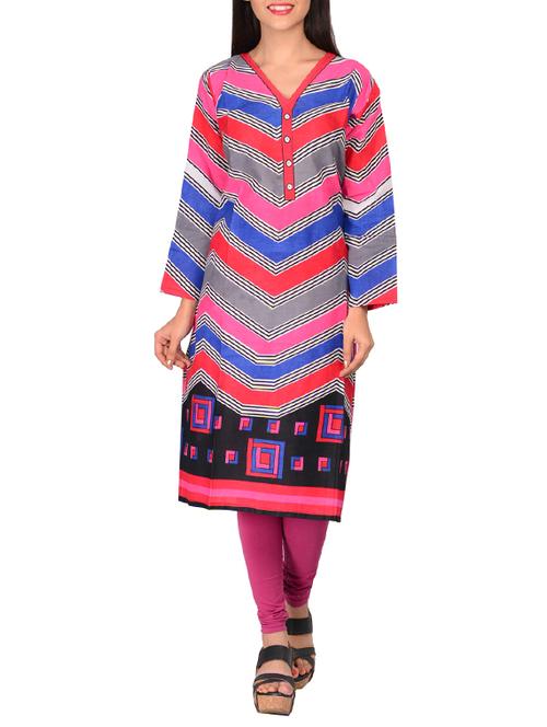 multi cotton printed unstitched kurta - 12842154 - Very Small Image - 1