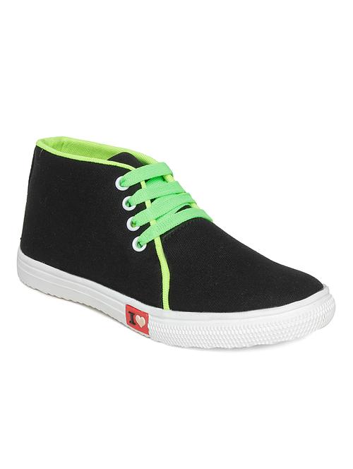 black canvas laceup sneakers - 12842560 - Very Small Image - 1