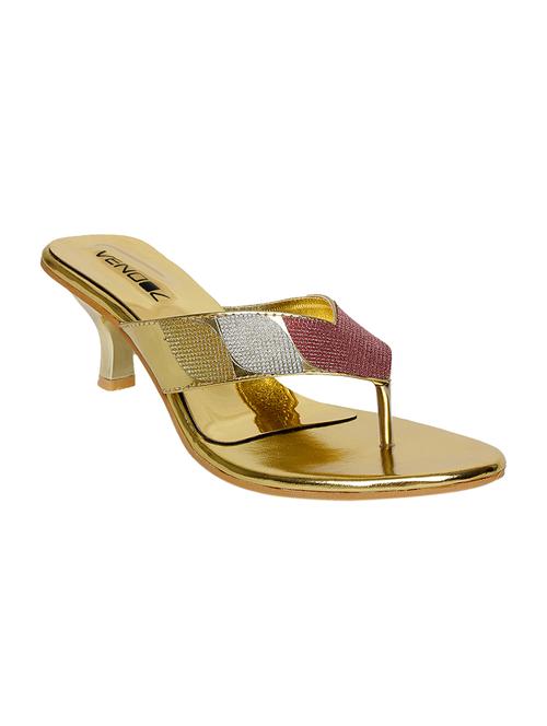 gold leatherette sandals - 12842572 - Very Small Image - 1
